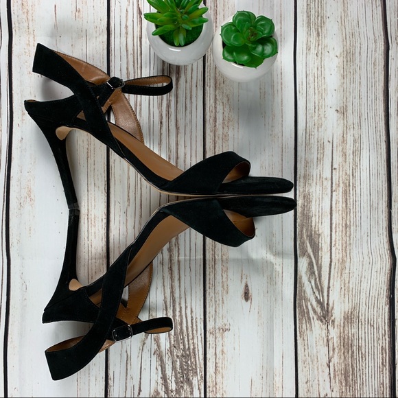 Halston H | Ainsley Suede Black Dress Sandal - Picture 5 of 8
